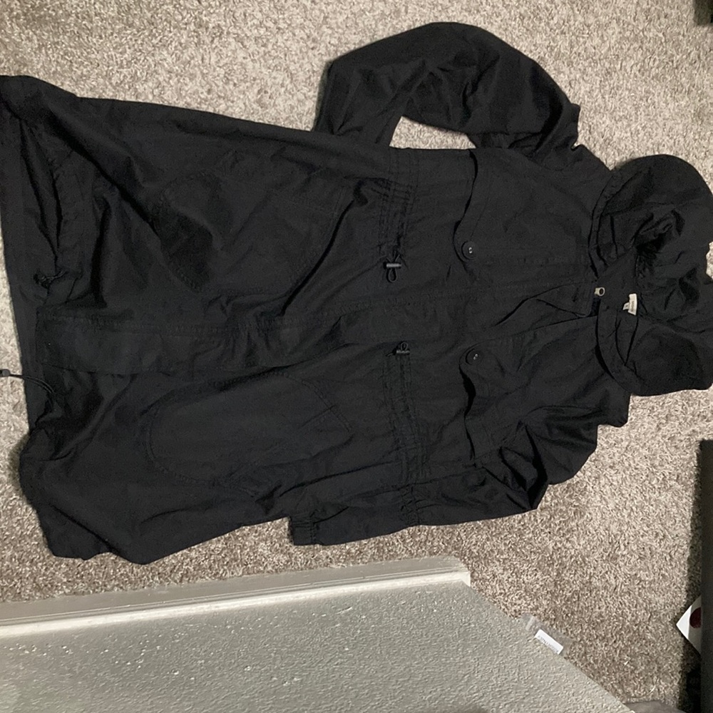Black knee length trench coat